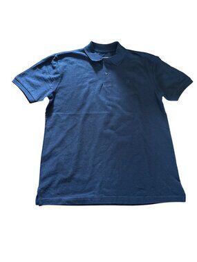 Banana Republic Mens Navy Polo Shirt Large 100% Organic Cotton Pique Short Sleev